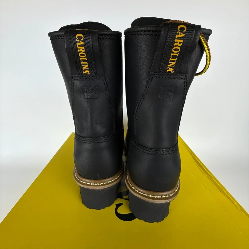 Carolina 8 Inch Steel Toe Logger Boots Mens 9 2E Black‎ CA9823 Waterproof